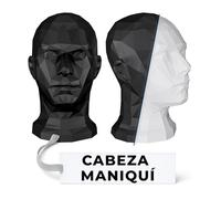 TESTAFIT Cabeza de Maniquí Expositor hombre organizador para Cascos Gorras Sombreros Gafas y Auriculares. Cabeza maniquí Expositor Decorativo para Escaparates Almacenamiento de Accesorios (Negro)