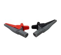 Testboy Crocodile Clamp Set Large para Testboy 26 y Testboy 27, Herramienta (pinza de cocodrilo desmontable y práctica, accesorio de taller para realizar conexiones), Negro/Rojo