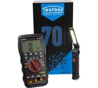 Testboy Jubi-Box 316 Black Edition y Light 150 gratuito (mediciones precisas, robusto y duradero, amplio rango de medición, función de retención de datos, dimensiones: 185 x 95 x 40 mm), negro