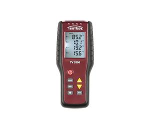 Testboy TV 5300 Termómetro de 4 canales, medidor de temperatura (función de retención de datos, rango de medición: -200 °C a 1372 °C, pantalla LC, incl. 2 terminales de medición)
