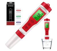 Tester de ph Digital, lector de ph para agua - 4 en 1 pH Medidor de alta precisión - Medidor de temperatura de EC TDS, herramienta de prueba para nutrientes que cultivan jardinería hidroponía