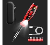 Tester Electric - Acero inoxidable y caucho, detector de voltios sin contacto recargable por USB | Probador eléctrico de destornillador de 30V-1000V con 10 Bits, alarma de zumbador para tomas de corri