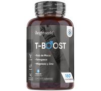 Testo Booster - 180 Comprimidos - Potenciador de la Testosterona y Energía de Origen Natural con Maca, Fenogreco, Magnesio y Zinc