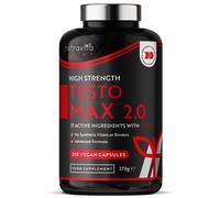 TESTOMAX 2.0 para Hombre - Ashwagandha KSM-66, CoQ10, Raíz de Maca - 210 Cápsulas Veganas - Rendimiento Muscular Vigorizante - Nutravita