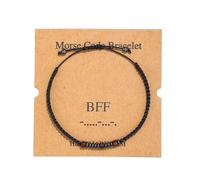 TESTRYE Pulseras con código morse para mujeres y hombres, pulseras de código morse con cuerda ajustable, pulseras de regalo inspiradoras para mujeres, hombres, amigos, 10 inch, Piedra, Metal.