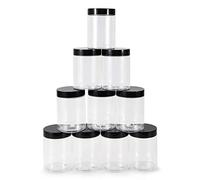 testyu 300ml Transparente Botes Cocina, 10 Piezas Bote de Plástico Transparente, Frascos de Plástico con Tapa para Cremas Corporales, Lociones, Slime, Cuentas, Joyas, Comida Seca