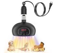 testyu Lámparas de Calentamiento para Gallineros, 200W-350W-500W con Luz UVA/UVB Temporizador de 3-6-9-12H, Lámpara de Calentamiento Portátil para Invernaderos, Mascotas, Gallineros, Reptiles