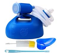 testyu Urinario para Hombre con Tapón de Rosca y Tubo 2000ml, Botella Orinal para Hombre urinario Portátil Orinal Unisex de Doble Propósito con Tapón Antiolor y Cepillo Limpio para Camping (Azul)
