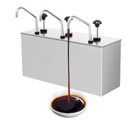 TESUGN Dispensador de bomba de salsa, 3 x 4 l, acero inoxidable, dispensador de salsas, bomba para especias, mostaza, ketchup, dispensador de salsa, dispensador de salsa, para ketchup, mayonesa