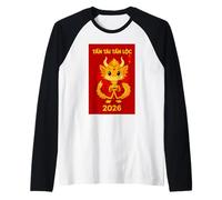 Tet 2026 Vietnam Año del Dragón Año Nuevo Lunar Zodíaco Camiseta Manga Raglan