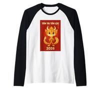 Tet 2026 Vietnam Lindo Dragón Lunar Año Nuevo Zodíaco Camiseta Manga Raglan