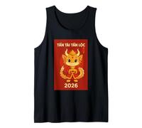 Tet 2026 Vietnam Lindo Dragón Lunar Año Nuevo Zodíaco Camiseta sin Mangas