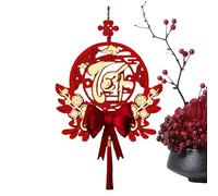 Tet Decorations - Lunar New Year Decor | Vietnamese Hanging Ornaments with Red Gold Accents, Festival Door Wall Supplies Traditional Style, Holiday Home Display for Spring Celebration