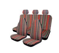 TETARI Funda Asiento Funda Protectora Universal para Volante De Coche, Compatible con La Mayoría De Asientos De Coche, con Tejido Tipo Manta Fundas Asientos Coche(7 Pieces Set Type D)