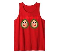 Tetas de Reno Feo Pijama navideño Cuernos de venado Sexy Camiseta sin Mangas, Hombre, Rojo, S
