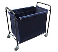 TETEOLALA Carros,Carro,Carro Comercial De Ropa De Hotel con Pasamanos, Carro Clasificador De Lavandería con Ruedas Mudas, Carro Clasificador De Lavandería para Hospital/Hotel/Azul