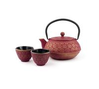 BREDEMEIJER Tetera 0,6L c/Filtro SHANGAI.+ 2 Taza, Rosa/Oro