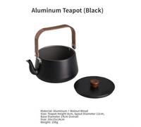 Tetera Aluminio 1.1L Ligera para Camping y Senderismo | Aleación aluminio ligero, asa madera nogal, cocción rápida, ideal senderismo camping, capacidad 1.1L