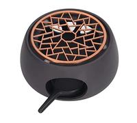 Tetera calentadora de Tetera, Calentador de Velas de cerámica té té de té Light WOUMHER con Almohadilla de Hierro púrpura para la Leche de café de té calefactora en el hogar, Negro (Una Almohadilla)