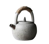 Tetera Ceramica Tetera de cerámica de 200ml, tetera de viga de cerámica gruesa, Mini tetera Retro hecha a mano con piedra, tetera(A-11.8x6cm 200ml)