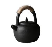 Tetera Ceramica Tetera de cerámica de 200ml, tetera de viga de cerámica gruesa, Mini tetera Retro hecha a mano con piedra, tetera(B-11.8x6cm 200ml)