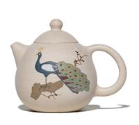 Tetera china con segmento de jade blanco y arena morada, pintada a mano, juego de té de kung fu chino