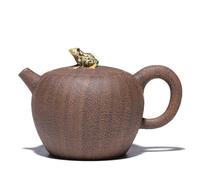 Tetera china de arena púrpura de 280 ml, hecha a mano, diseño de ranas, juego de té Kung Fu con infusor