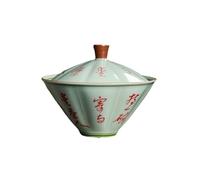 Tetera china de cerámica para el hogar, 100 ml, con poemas escritos a mano, color rojo