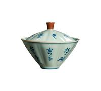 Tetera china de cerámica para el hogar, 100 ml, escrita a mano, color azul