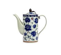 Tetera china Jingdezhen pintada a mano antigua de alta capacidad de porcelana azul y blanca - NO.31