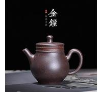 Tetera china Yixing Zisha, 270 ml con forma de campana antigua, hecha a mano, vintage, retro, único, oriental, original, diseño antiguo, mineral crudo, arcilla morada, tetera de cerámica