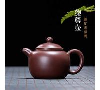Tetera china Yixing Zisha, hecha a mano, vintage, retro, único, oriental, original, diseño antiguo, mineral crudo, arcilla morada, tetera de cerámica, 230 ml en forma de mini calabaza