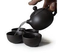 Tetera china Zisha XIshi Beauty Style de 5 onzas, juego de 1 olla, 4 tazas de 50 ml, herramienta de té Gongfu (negro)