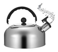 Tetera con silbido, tetera de acero inoxidable de 3 litros con mango ergonómico de tacto frío, estufa antideslizante con tapa para agua, café, cocina para acampar al aire libre..