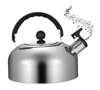 Tetera con silbido, tetera de acero inoxidable de 3 litros con mango ergonómico de tacto frío, estufa antideslizante con tapa para agua, café, cocina, camping al aire libre, acero inoxidable