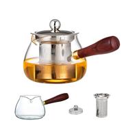Tetera Cristal - 380ml Tetera Infusiones Con Infusor y Colador De Acero Inoxidable - Para Estufa, Té De Hojas Sueltas, Hierbas y Frutas, Hierbas y Frutas, Infusor de extraíble