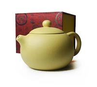 Tetera de 220 ml de arcilla china Zisha amarilla Xishi potes Huangduan Ball filtro infusor para té suelto (capacidad media)