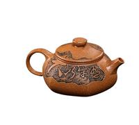 Tetera de 260 ml, Antigua Tetera de Arcilla Morada, Hecha a Mano, Tallada, Juego de té, artículos para Beber, Tetera China, Tetera para infusor