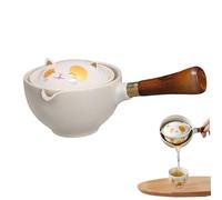 Tetera de 360 grados Rotación Linda Cerámica Cerámica Tetera china con filtro desmontable y mango de madera fabricante de té para herramienta de fabricación de té suelto