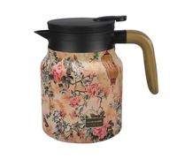 Tetera de 800 ml con patrón floral con colador de té extraíble y tapa, tetera aislada de acero inoxidable 316 para café y bebidas calientes
