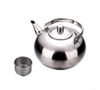 Tetera de acero inoxidable con colador, tetera pequeña de 1 L, 1,5 L, 2 L, con infusor extraíble, resistente al óxido y antidecoloración para una preparación perfecta (18 cm)