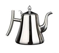 Tetera de acero inoxidable con infusor para cocina de inducción, hervidor de agua de 1 L/1,5 L/2 L para té y café, filtro integrado, resistente a la corrosión, parte inferior gruesa, plata/oro (2.0L