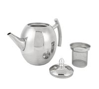 Tetera de acero inoxidable con tapa y filtro, tetera para el hogar, restaurante, hotel, tetera de metal premium con mango curvo, elegante tetera de acero inoxidable para preparar (1.5L/1500ml)