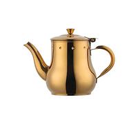 Tetera de acero inoxidable dorada con filtro de té, jarra de agua, cafetera de aceite, 500 ml, espejo polaco