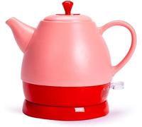 Tetera de Agua de cerámica, Tetera de Agua inalámbrica, Jarra de Tetera-Retro 1L, 1350W Agua rápido para té, café, Sopa, Base removible de Avena, Potencia automática, protección de seco de
