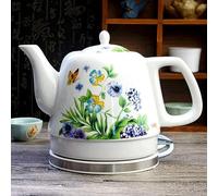 Tetera de agua, tetera de agua inalámbrica eléctrica, jarra de 1.2l 1.2l de 1200 W para té, café, sopa, base removible de avena, potencia automática, protección de seco de hervir/una esperanza