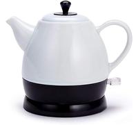 Tetera de agua, tetera de agua inalámbrica eléctrica, jarra de tetera-retro 1L, 1350W agua rápida para té, café, sopa, base removible de avena, energía automática, protección seca/esperanza blanca