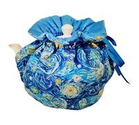 Tetera de algodón vintage floral con cubierta antipolvo para té, para cocina, hogar, decoración acogedora con almohadilla aislante para ama de casa, amiga, mamá (azul)