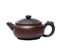 Tetera de arcilla púrpura Yixing famoso estilo creativo púrpura arena olla hecha a mano Longsheng tetera cubierta de olla de chismes juego de té de barro retorcido