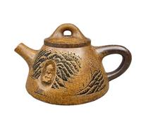 Tetera de arcilla violeta Yi-xing hecha a mano de 240 ml, juego de té de piedra natural Zisha con cuchara del Rey Tirano, regalo